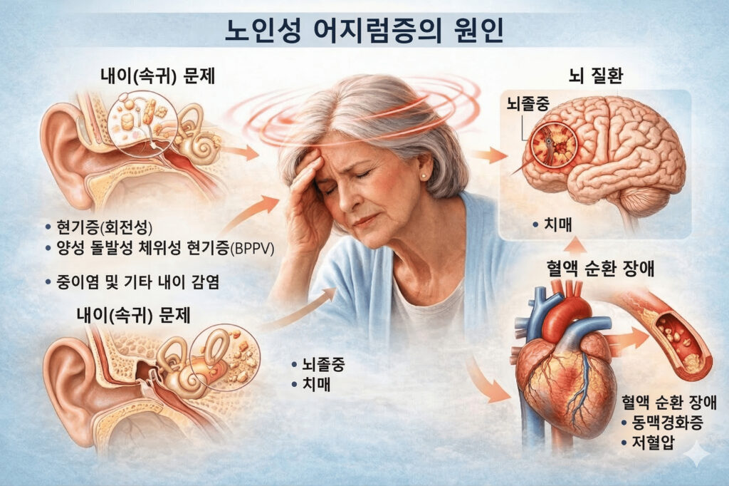 노인 어지럼증 원인 설명